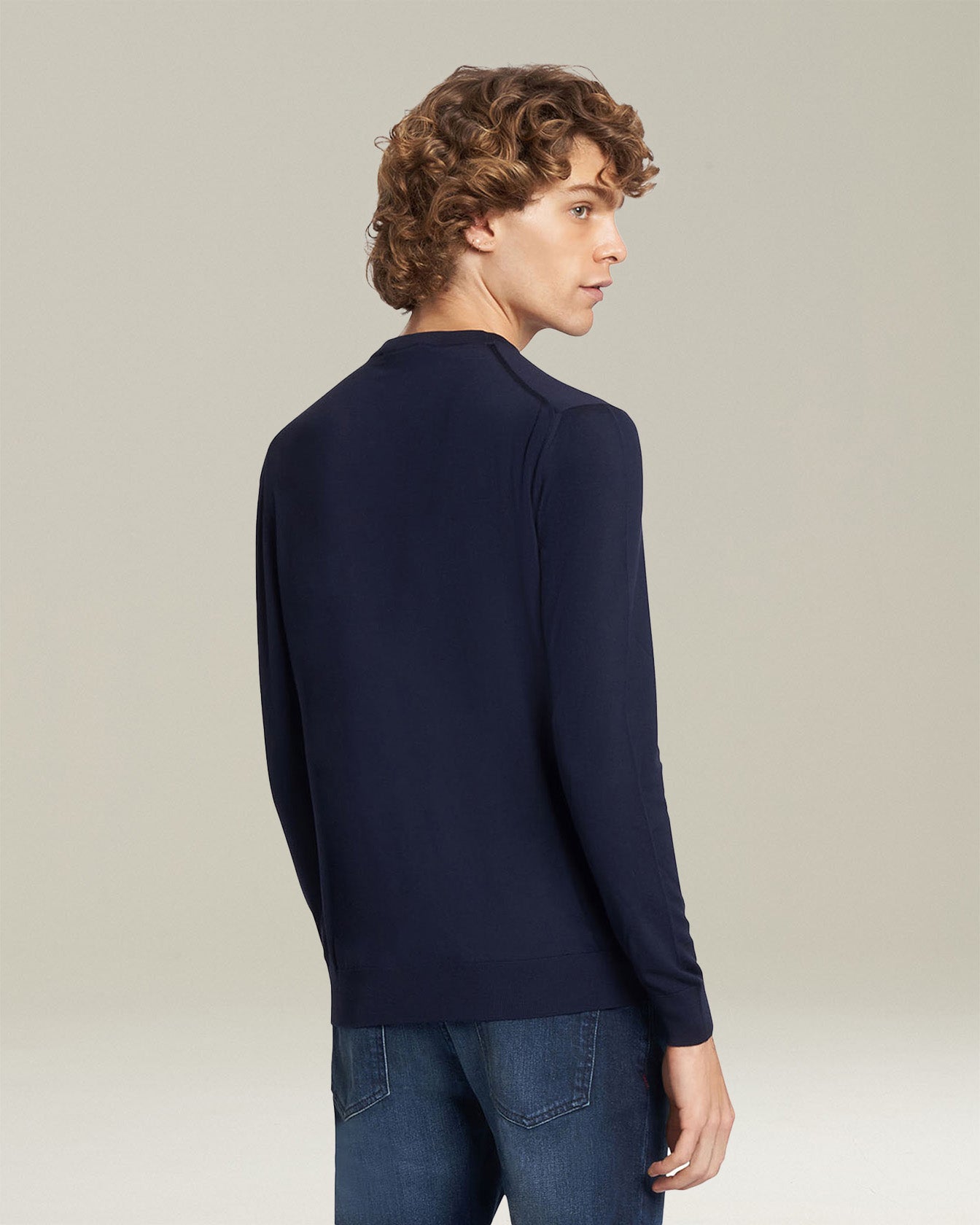 Kiton Pullover V-Ausschnitt Wolle navy Blue Diamond