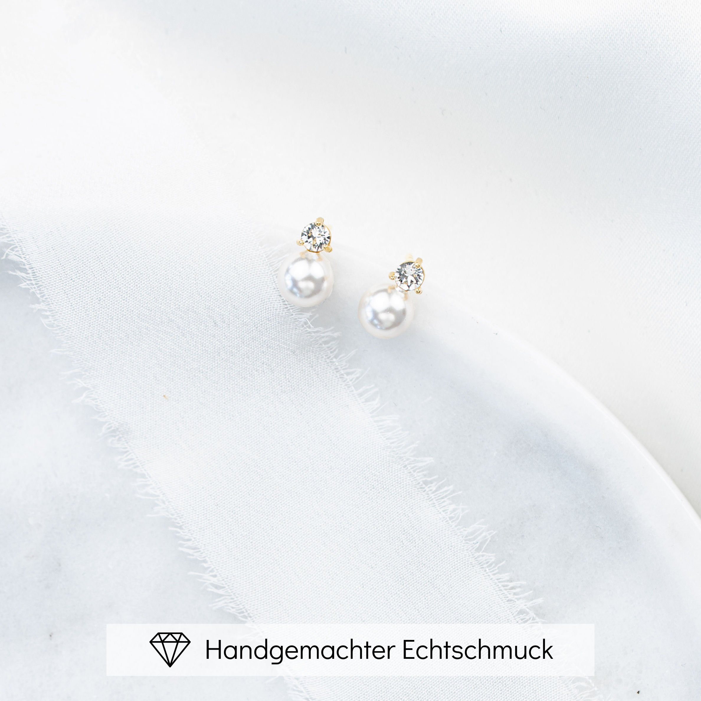 Perlenbräute Smilla Brautohrstecker Perle Silber 1 cm
