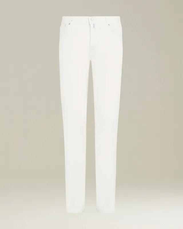Kiton Trousers Jeans Leinen panna Gr.34 Slim Fit