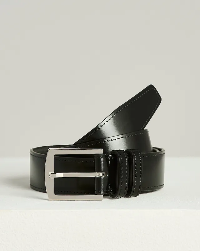 Kiton Black Calfskin Gürtel Schwarz Gr. 95