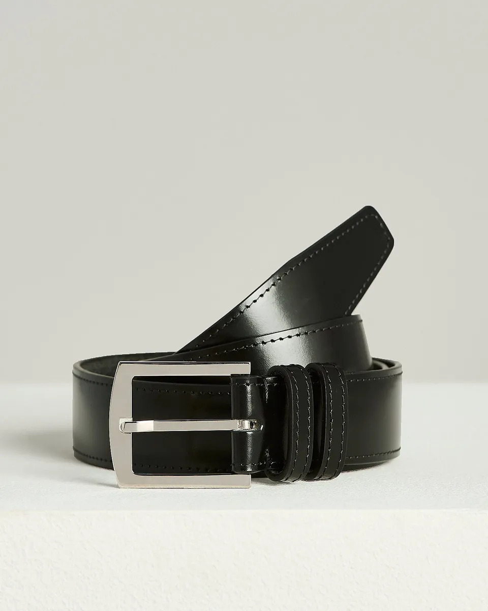 Kiton Black Calfskin Gürtel Schwarz Gr. 95