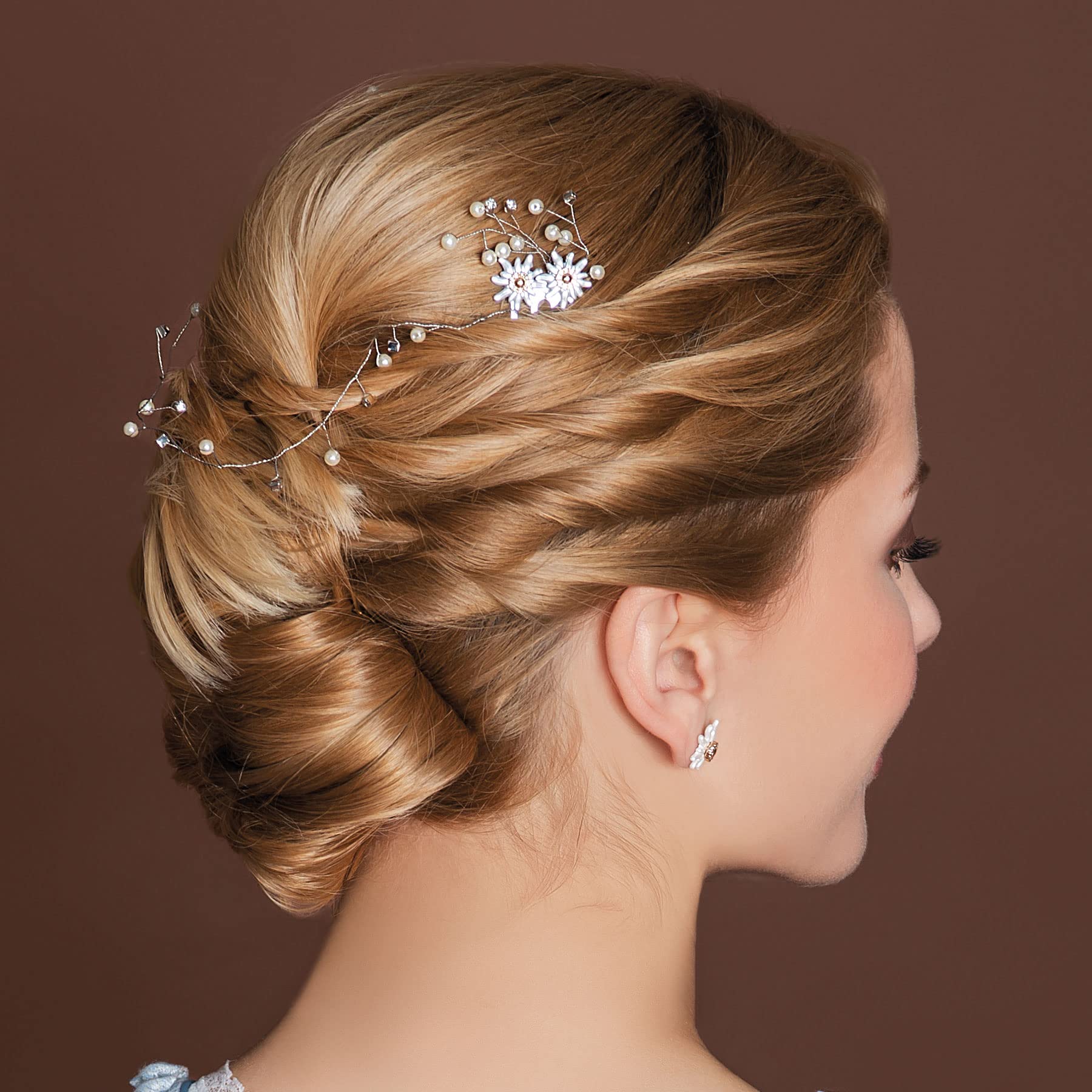 Alpenflüstern DAHEIM Greta ADV134 Haarkamm Edelweiss creme-weiß