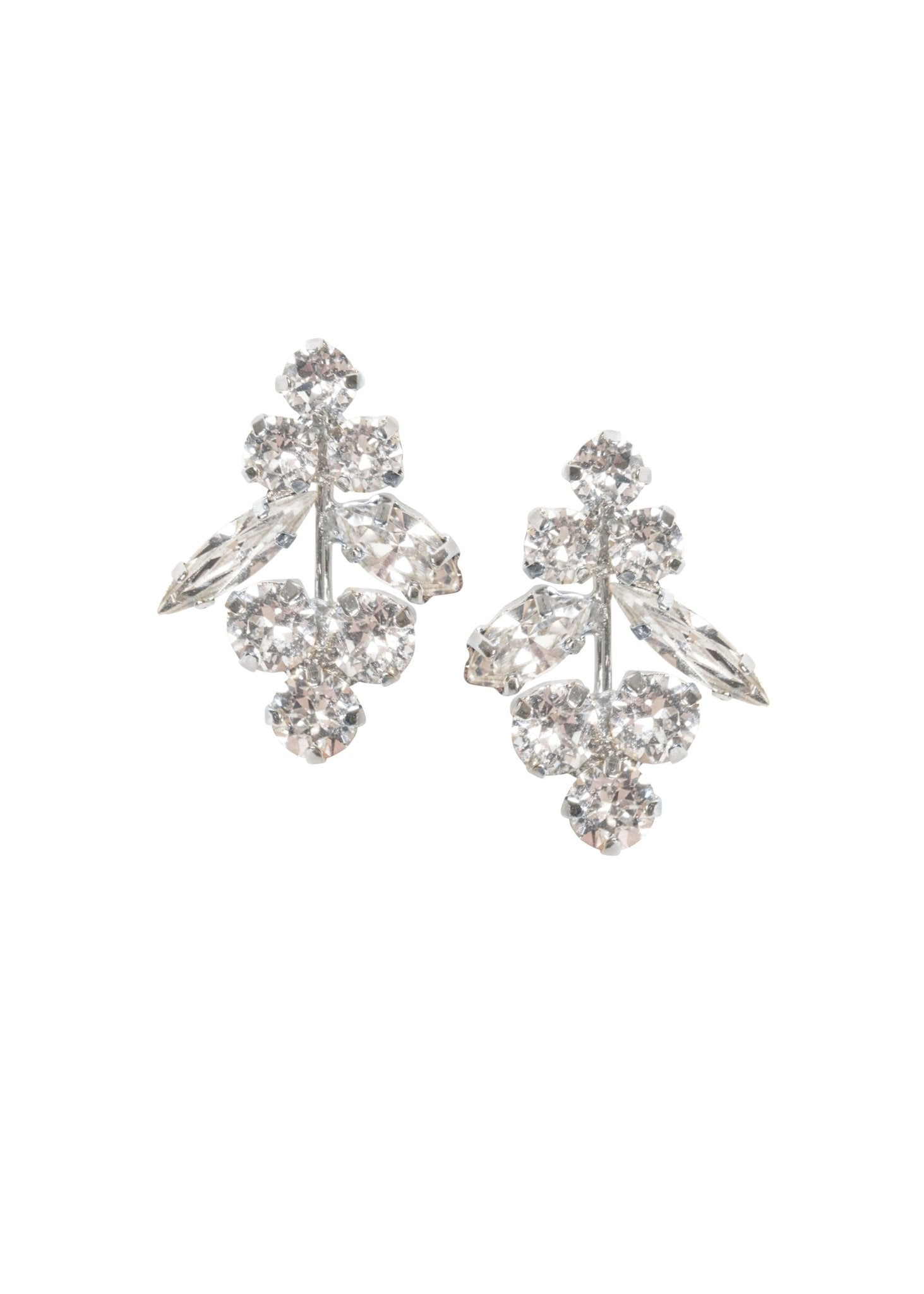 Elizabeth Bower Bud Crystal Ohrstecker Braut Rhodium Perle