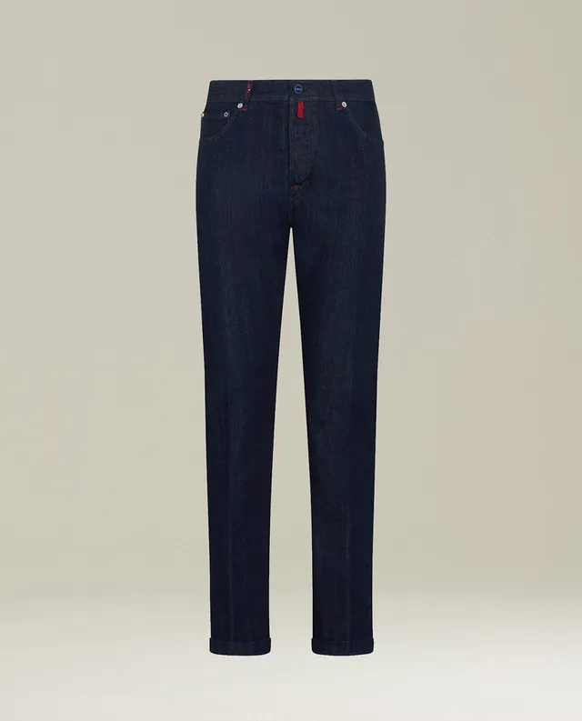 Kiton Jeans Dark Blue Stretch Five-Pocket Dunkelblau