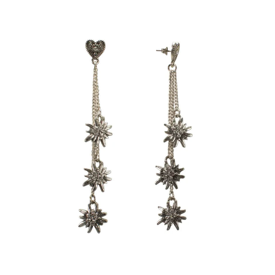 Alpenflüstern DAHEIM DOR040 Trachten-Ohrstecker antik-silber Strass