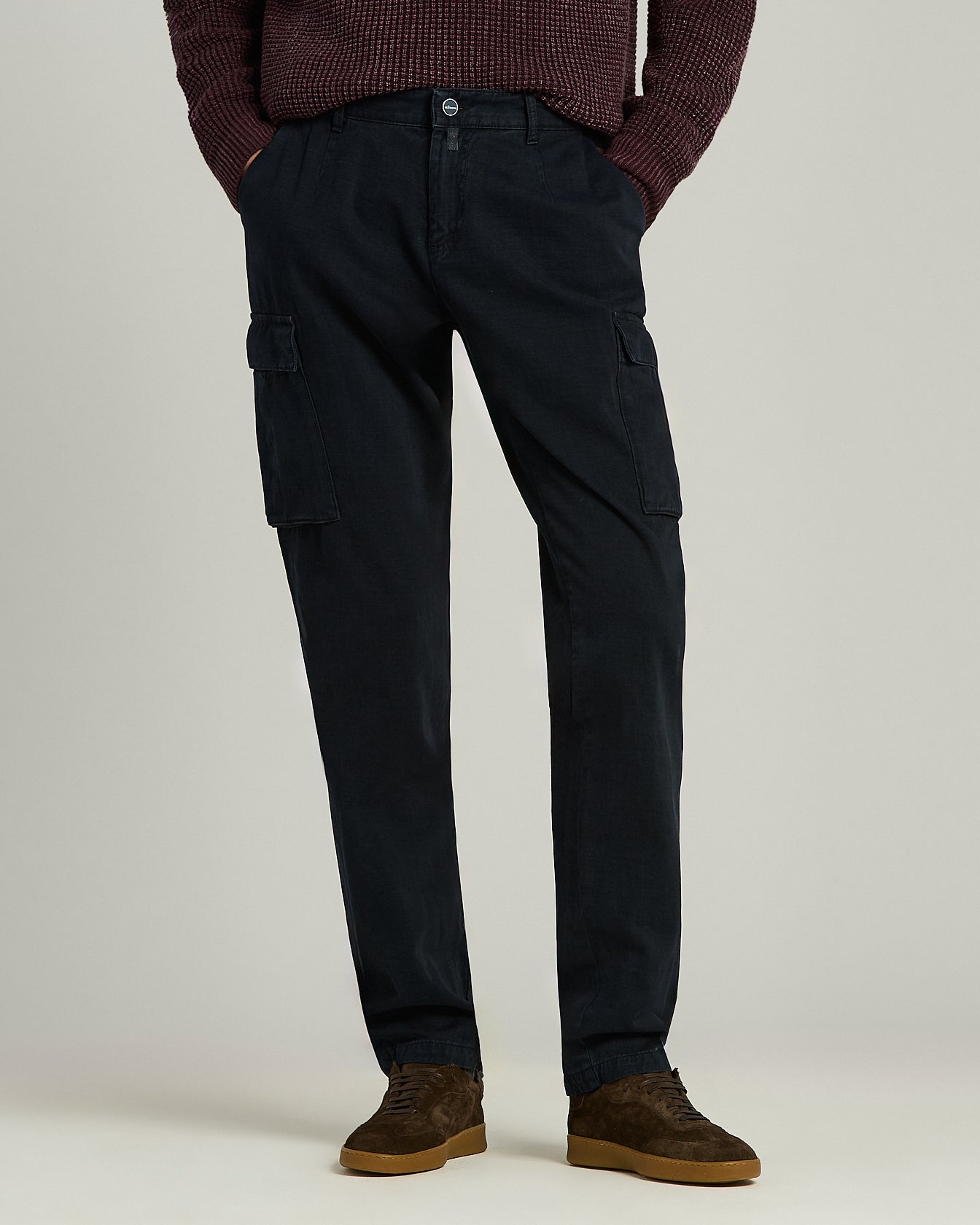 Kiton Hose Cargo Baumwolle-Stretch blau Gr. 34