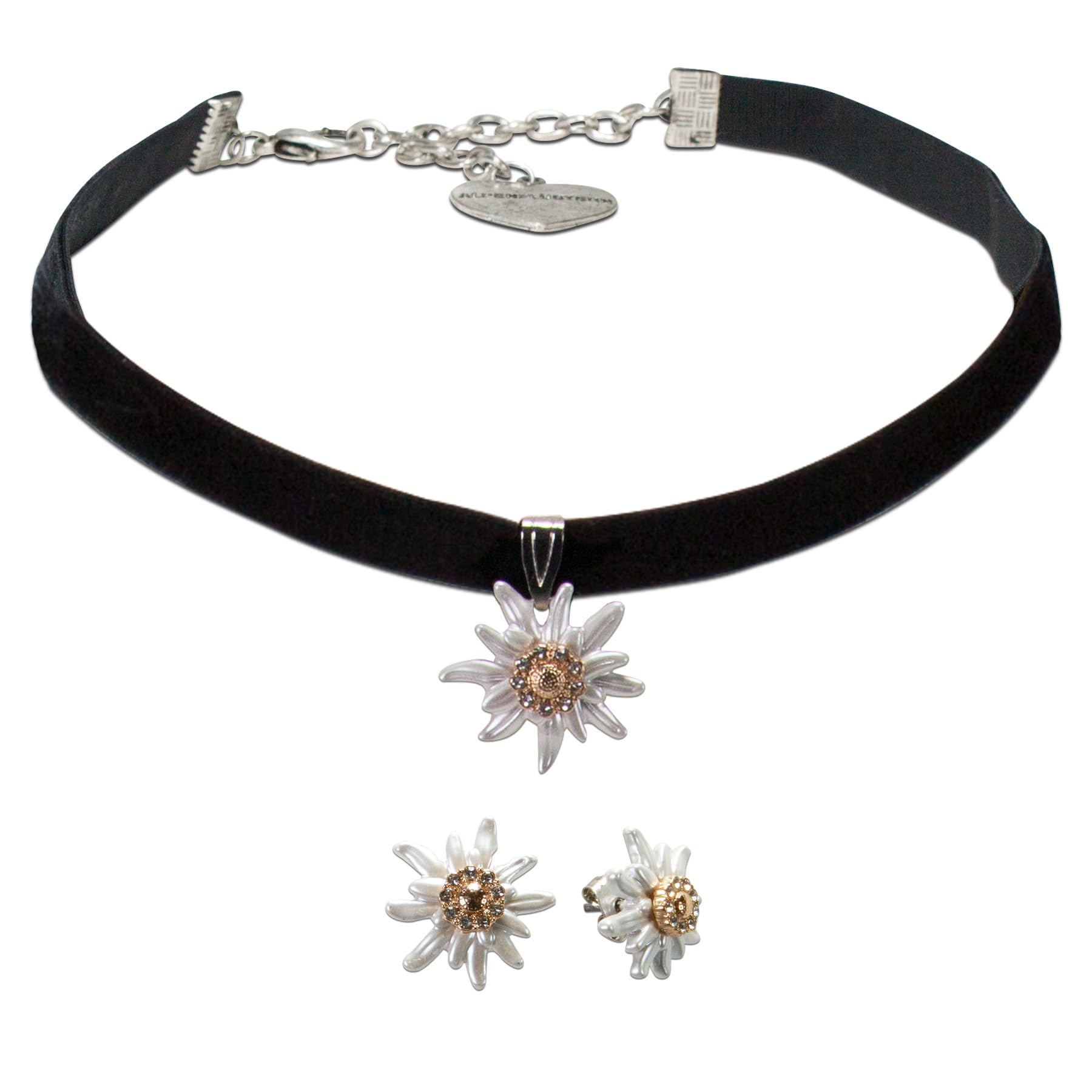 Alpenflüstern DAHEIM Greta SET053 Schmuckset schwarz Samt
