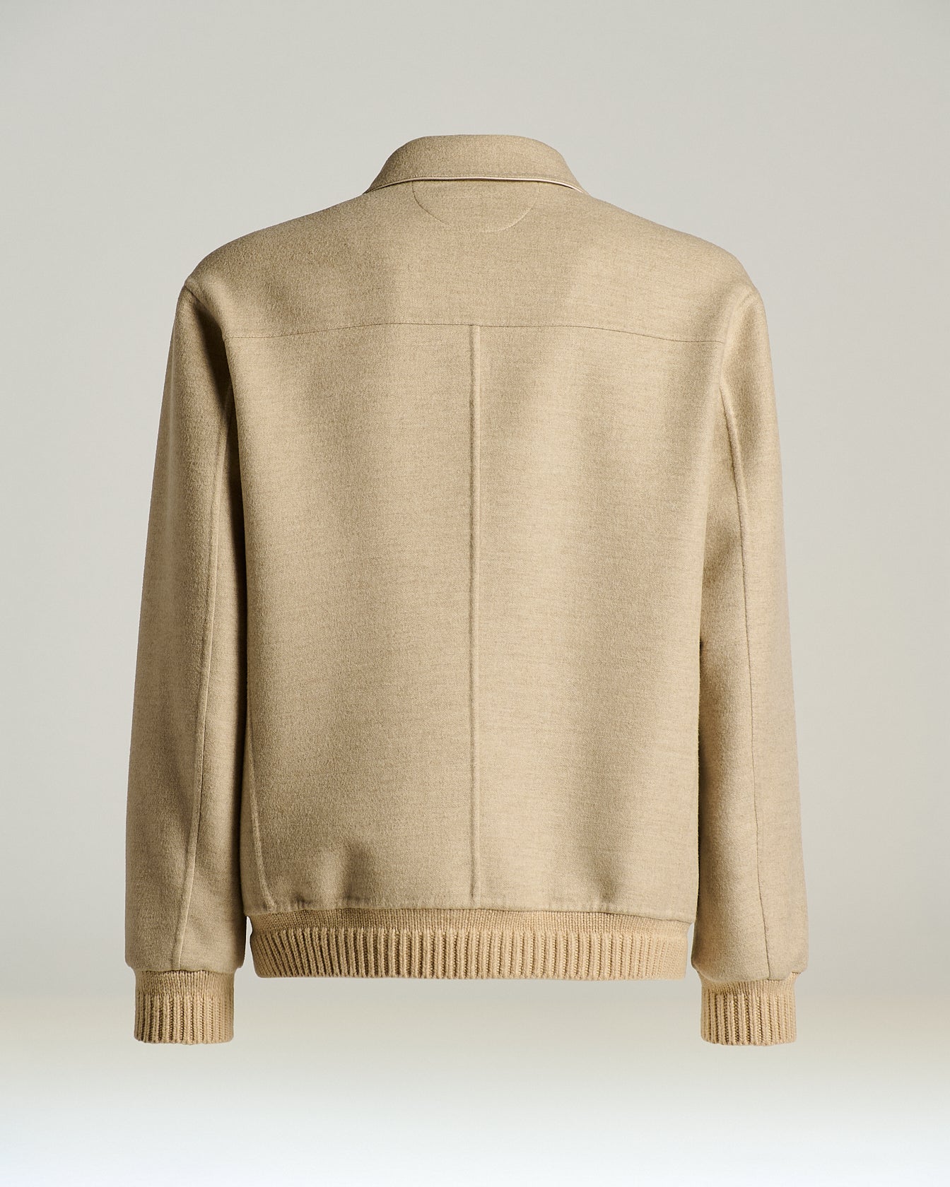 Kiton Outerwear Ivory Pure Cashmere Blouson Jacke Elfenbein 50