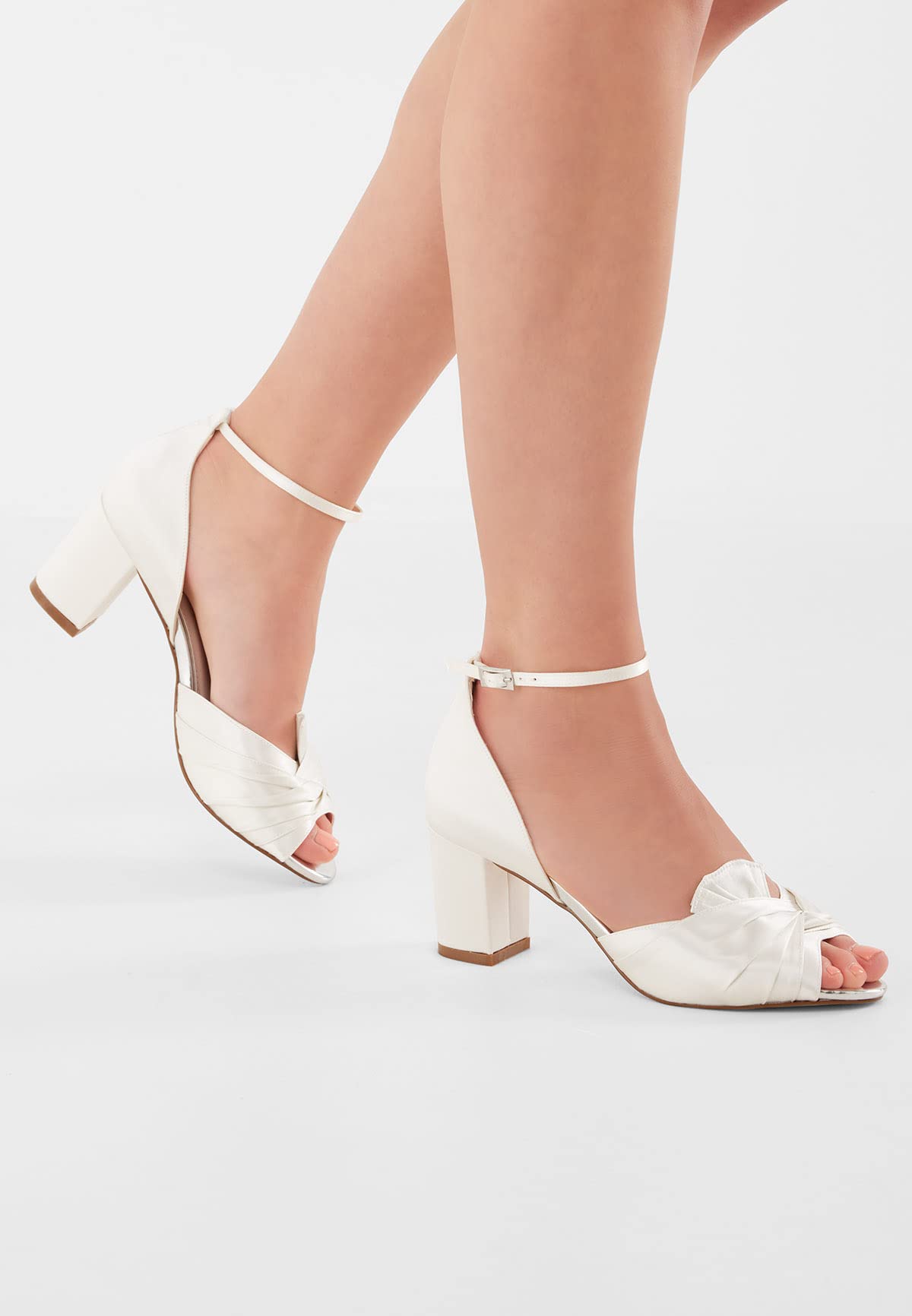Rainbow Club Timeless Eliza Ivory Satin Brautsandalen 6,5 cm