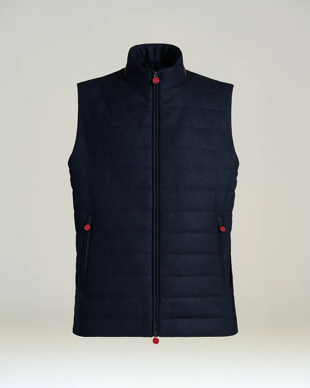 Kiton Gilet Navy Steppweste Weste Größe 50