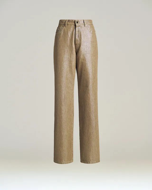 Kiton Jeans Laminierte Denim Beige Gr 40 Festkleidung