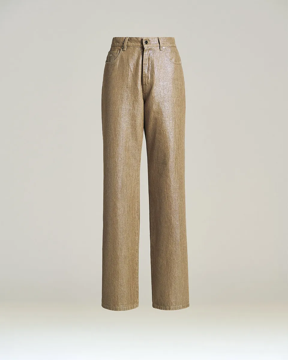 Kiton Jeans Laminierte Denim Beige Gr 40 Festkleidung