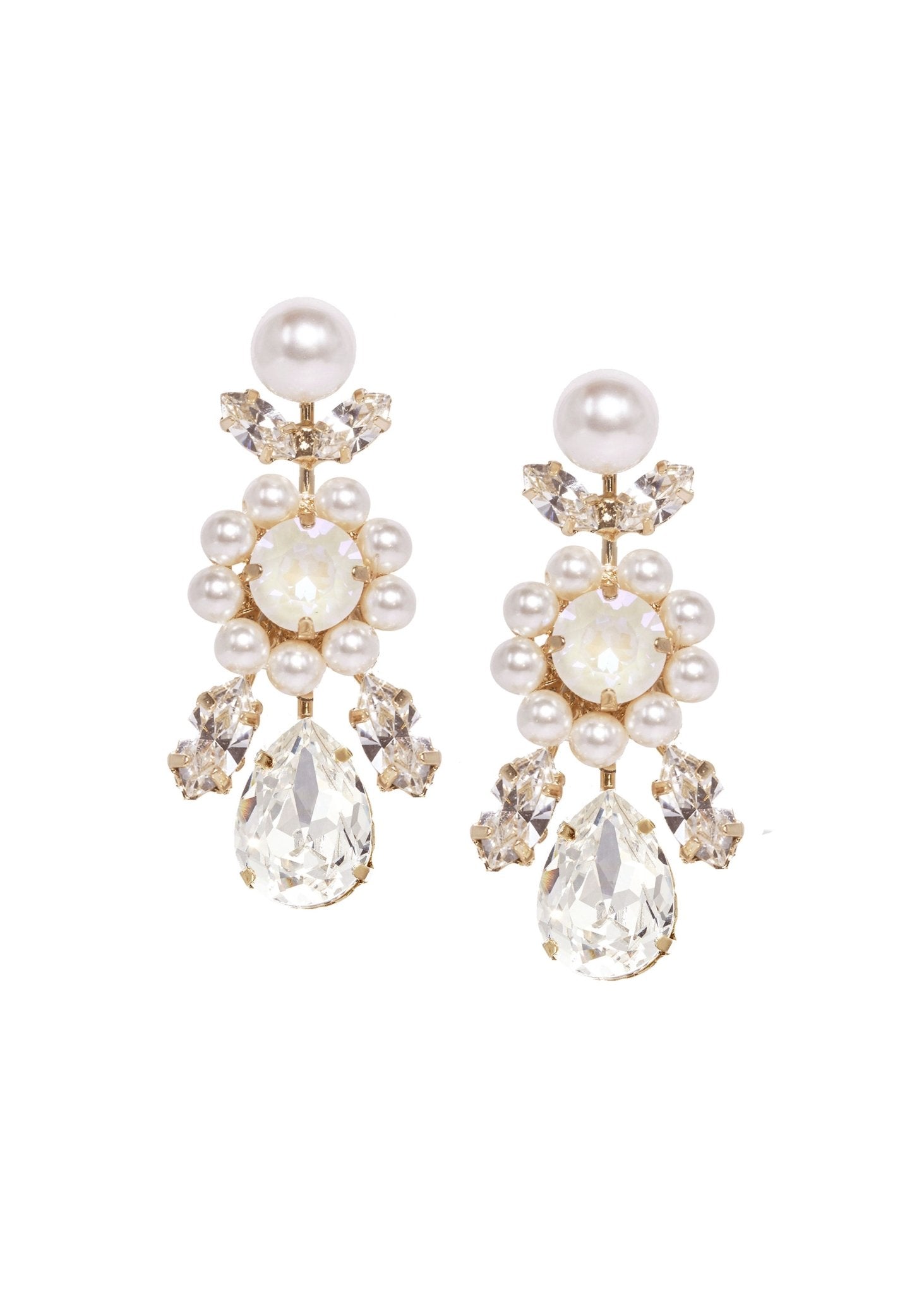 Elizabeth Bower Regal Crystal Brautohrringe Rhodium Stecker