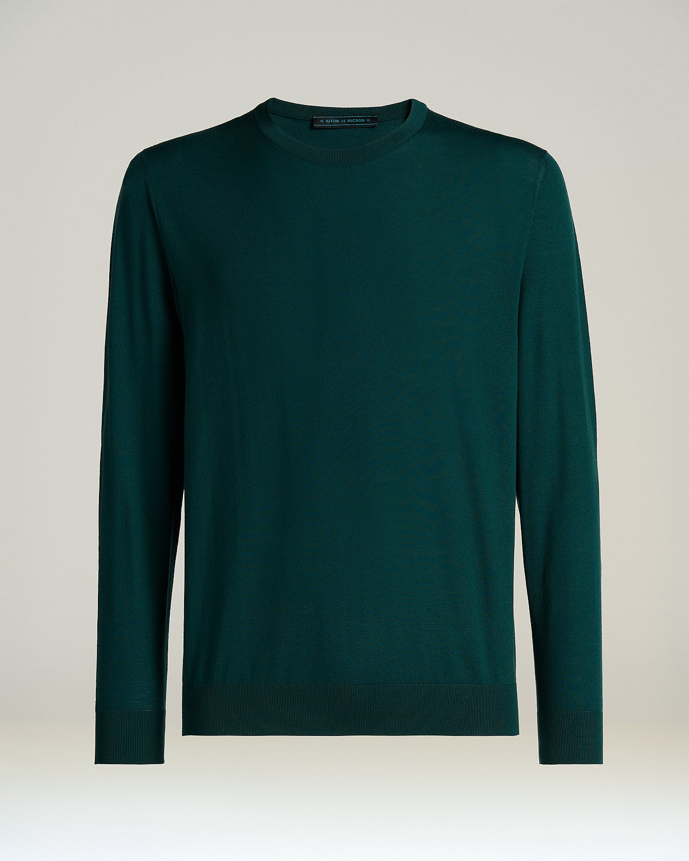 Kiton Crew-Neck Pullover Ultrafine Wolle Pfauengrün