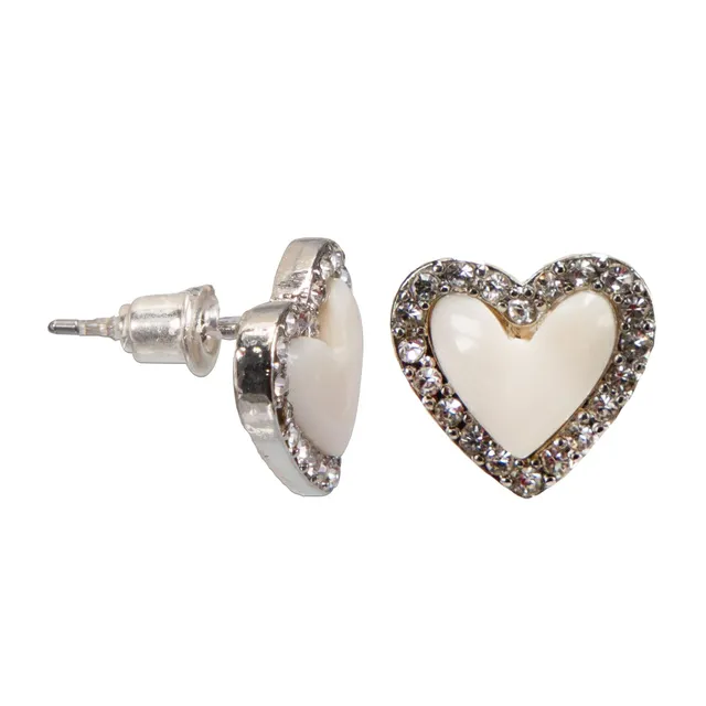 Alpenflüstern DAHEIM DOR063 Ohrstecker Herz Strass silber