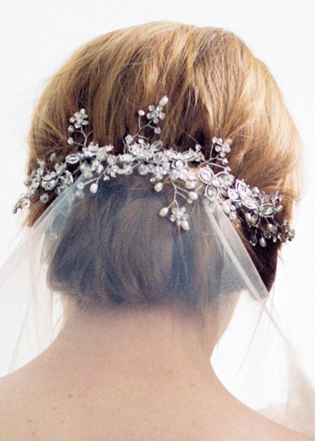 Elizabeth Bower Wisteria Gold Band Haarband Perle Kristall