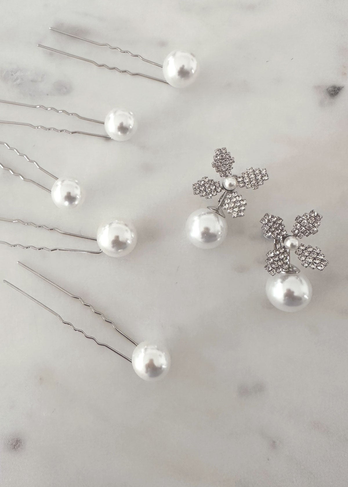 Elizabeth Bower June Pearl Bubble Set Perlen Rhodium