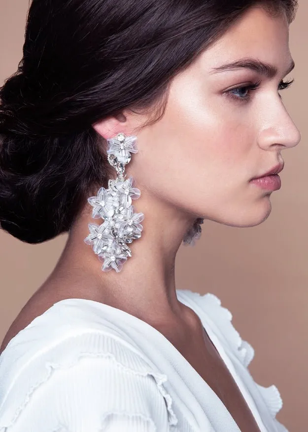 Elizabeth Bower Francine Chandelier Ohrringe Clear Stecker
