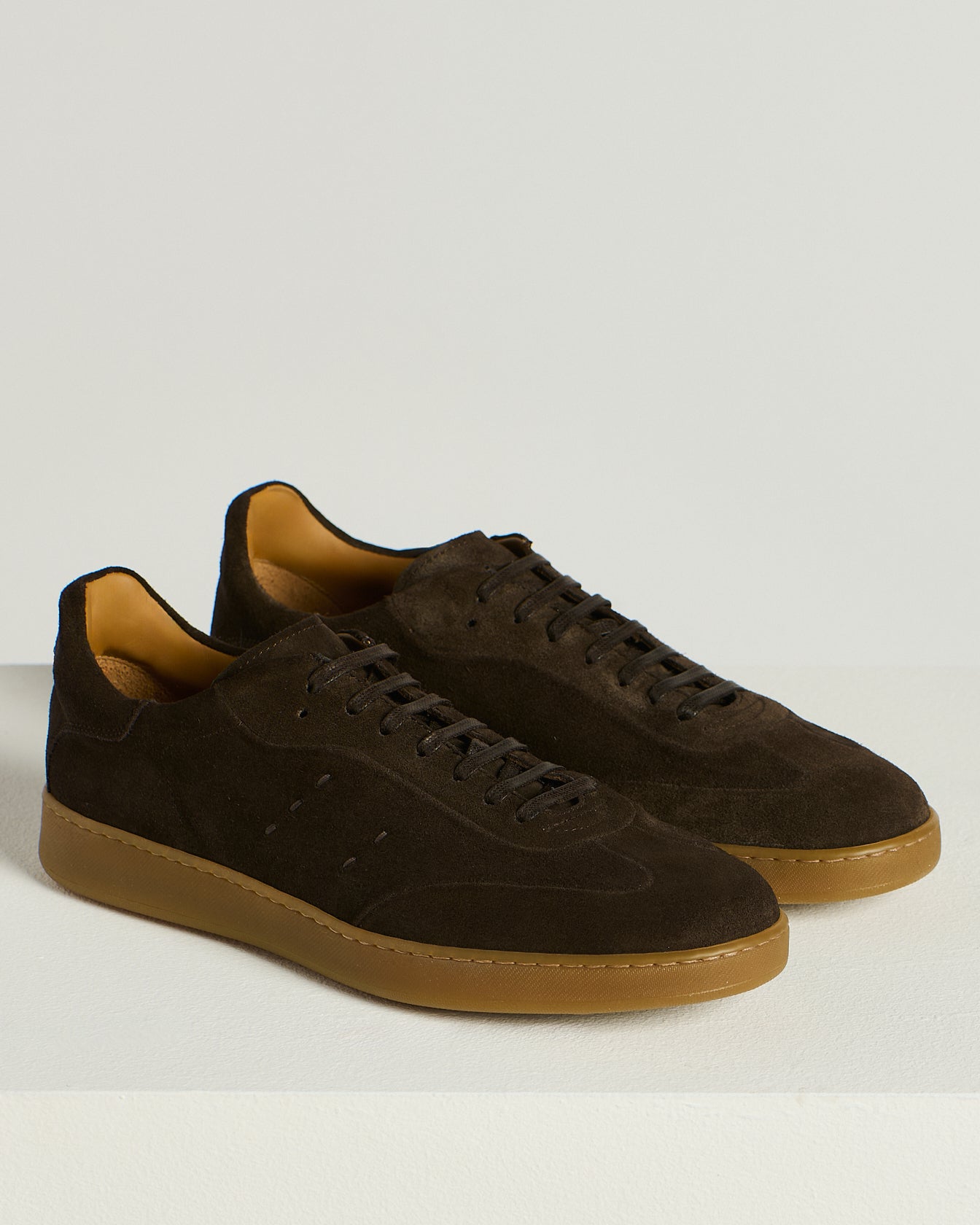 Kiton Shoes Suede Sneaker Dunkelbraun Gr. 43 perforiert