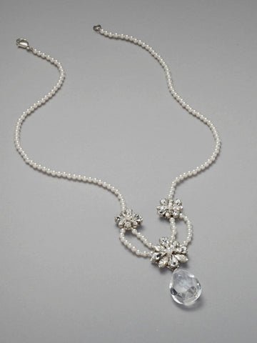 Elizabeth Bower Della Drop Braut Halskette Perle 43cm
