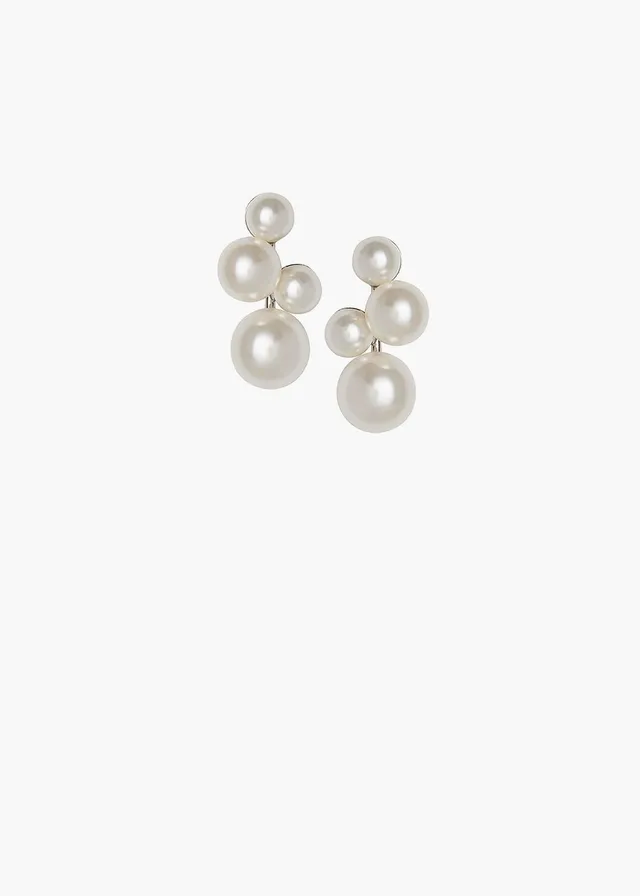 Elizabeth Bower Bubble Mini Ohrstecker Rhodium Perlen 25mm