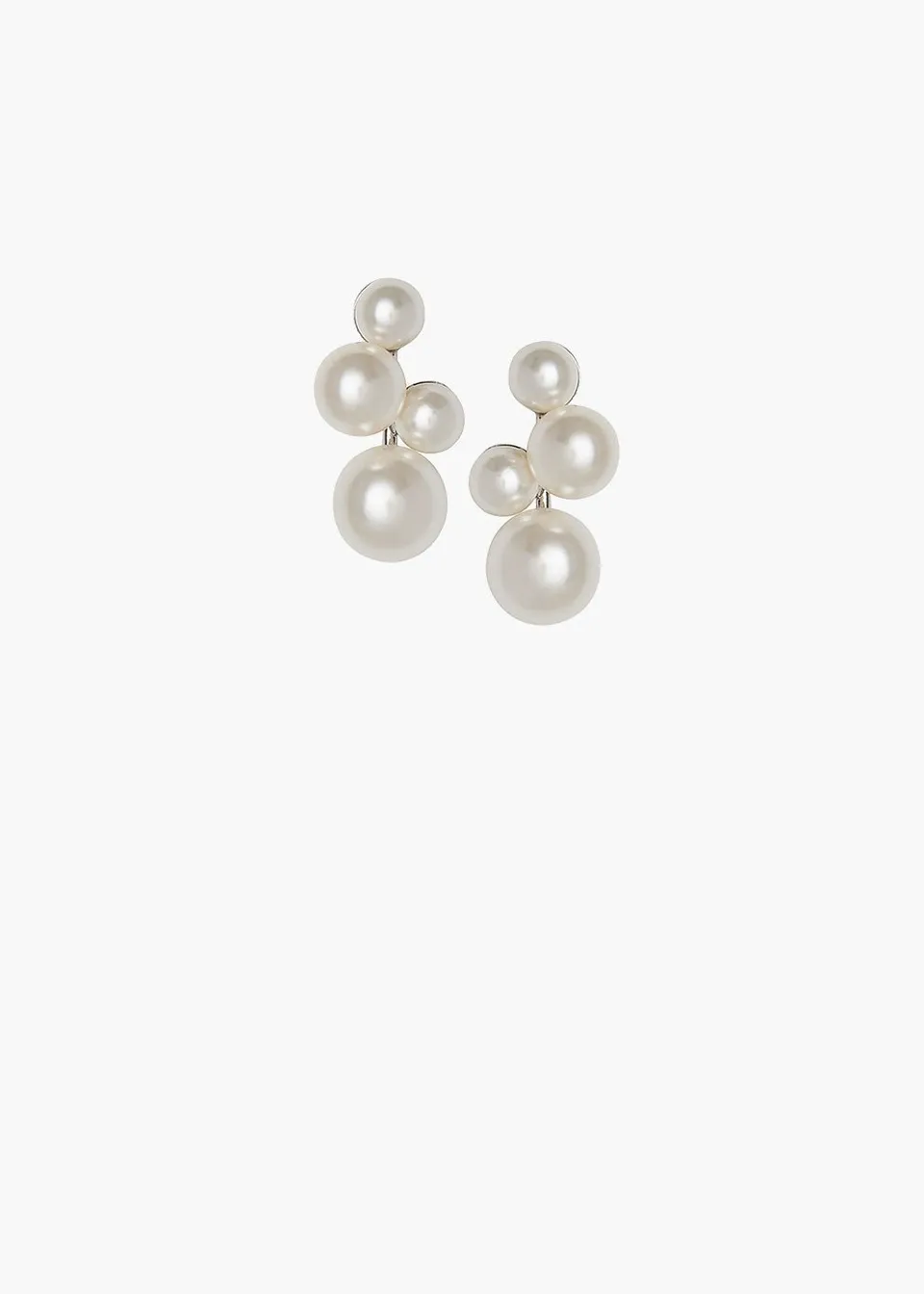 Elizabeth Bower Bubble Mini Ohrstecker Rhodium Perlen 25mm