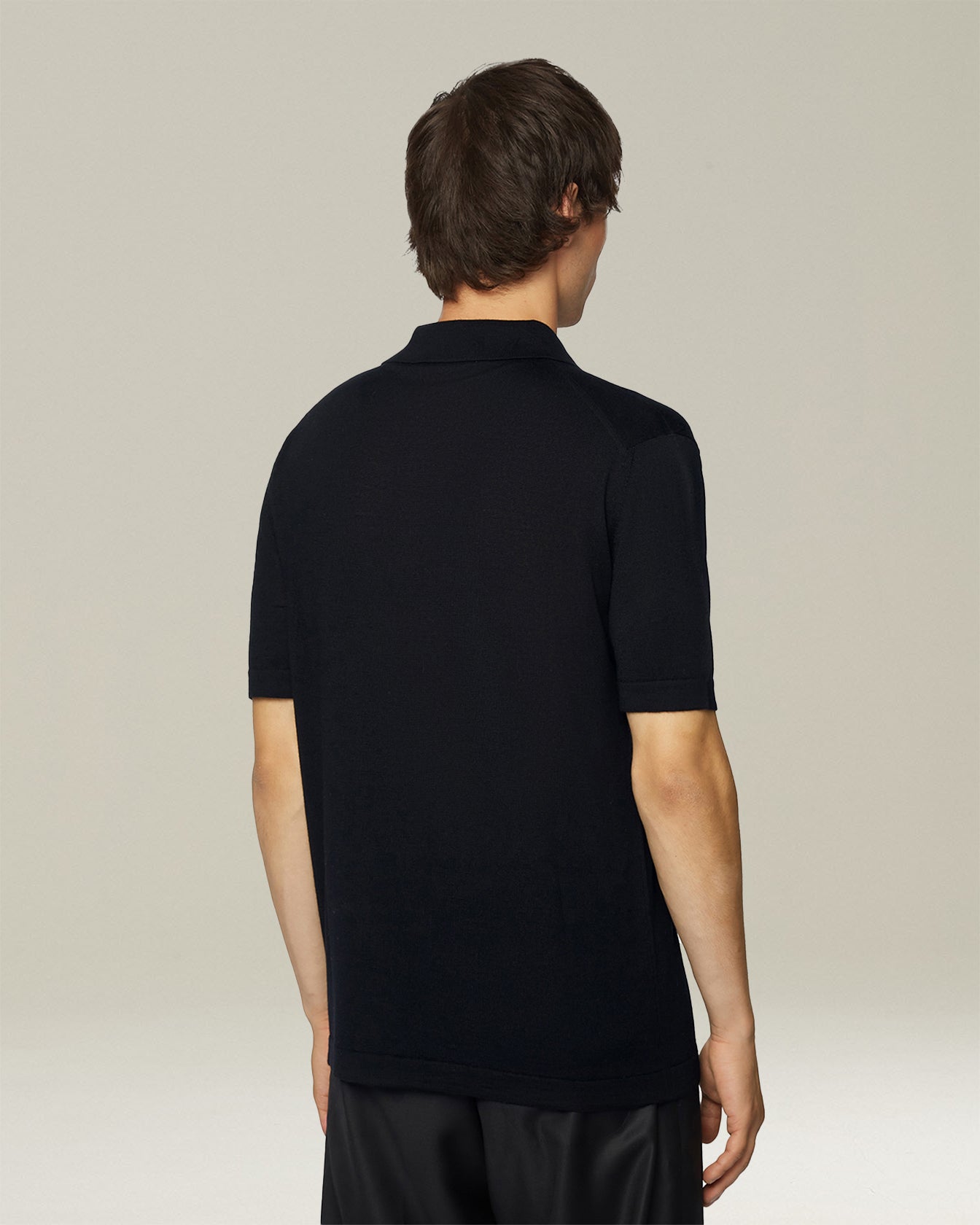 Kiton Polo Deluxe Wolle Seide Polo Strick hell