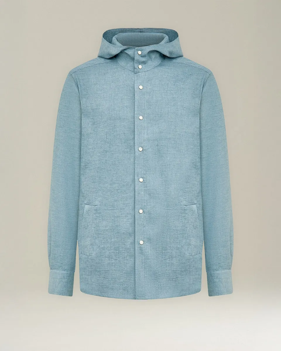 Kiton Mariano Overshirt Leinen Herren Druckknöpfe