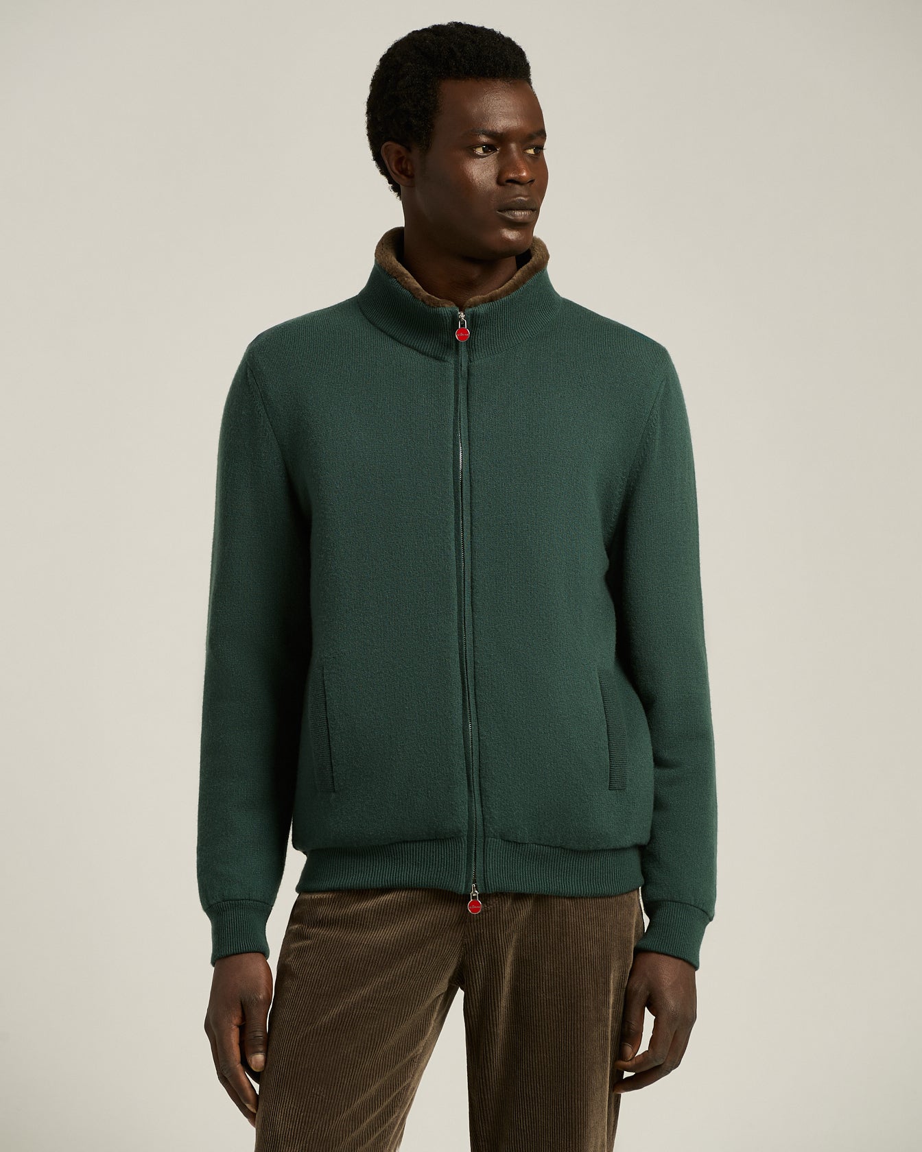 Kiton Jackets Jacke braun Kaschmir Zip Regular