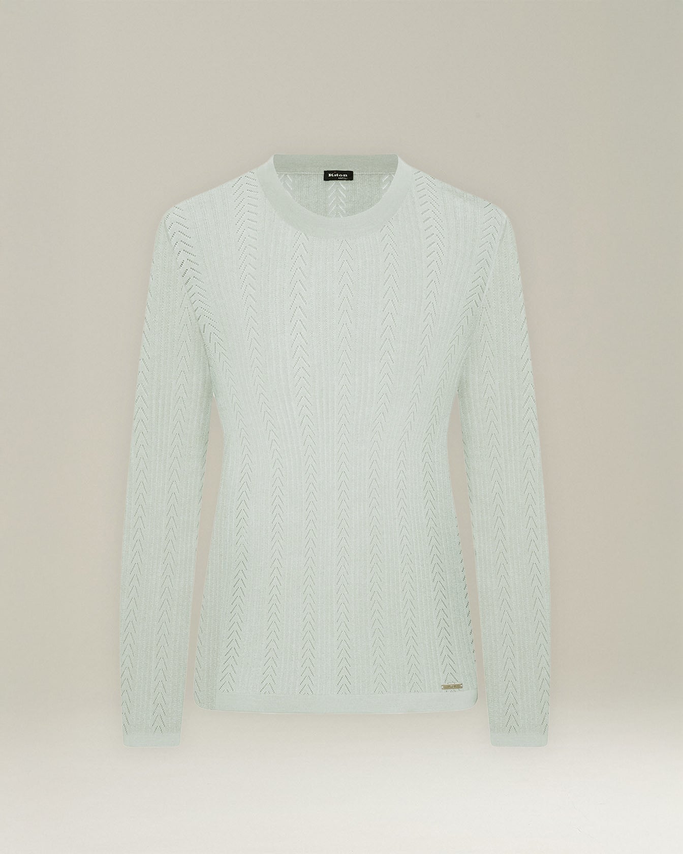 Kiton Cashmere Silk Pullover Ajour Größe 42 Fischgrät