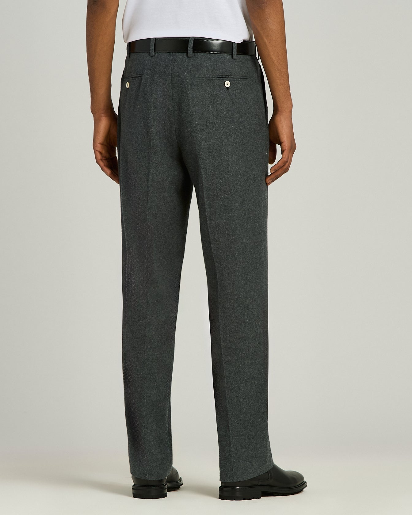 Kiton Gray Cotton Hose Baumwolle Grau Bundfalte