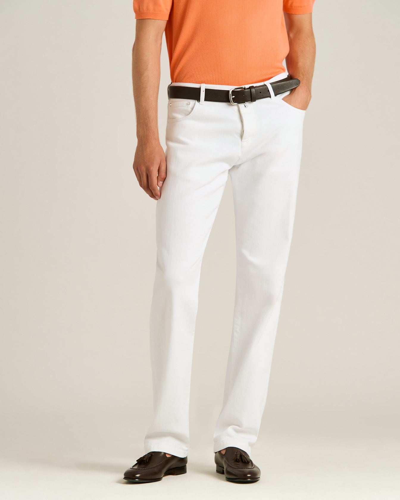 Kiton Jeans White Stretch Five-Pocket Hose Gr. 32