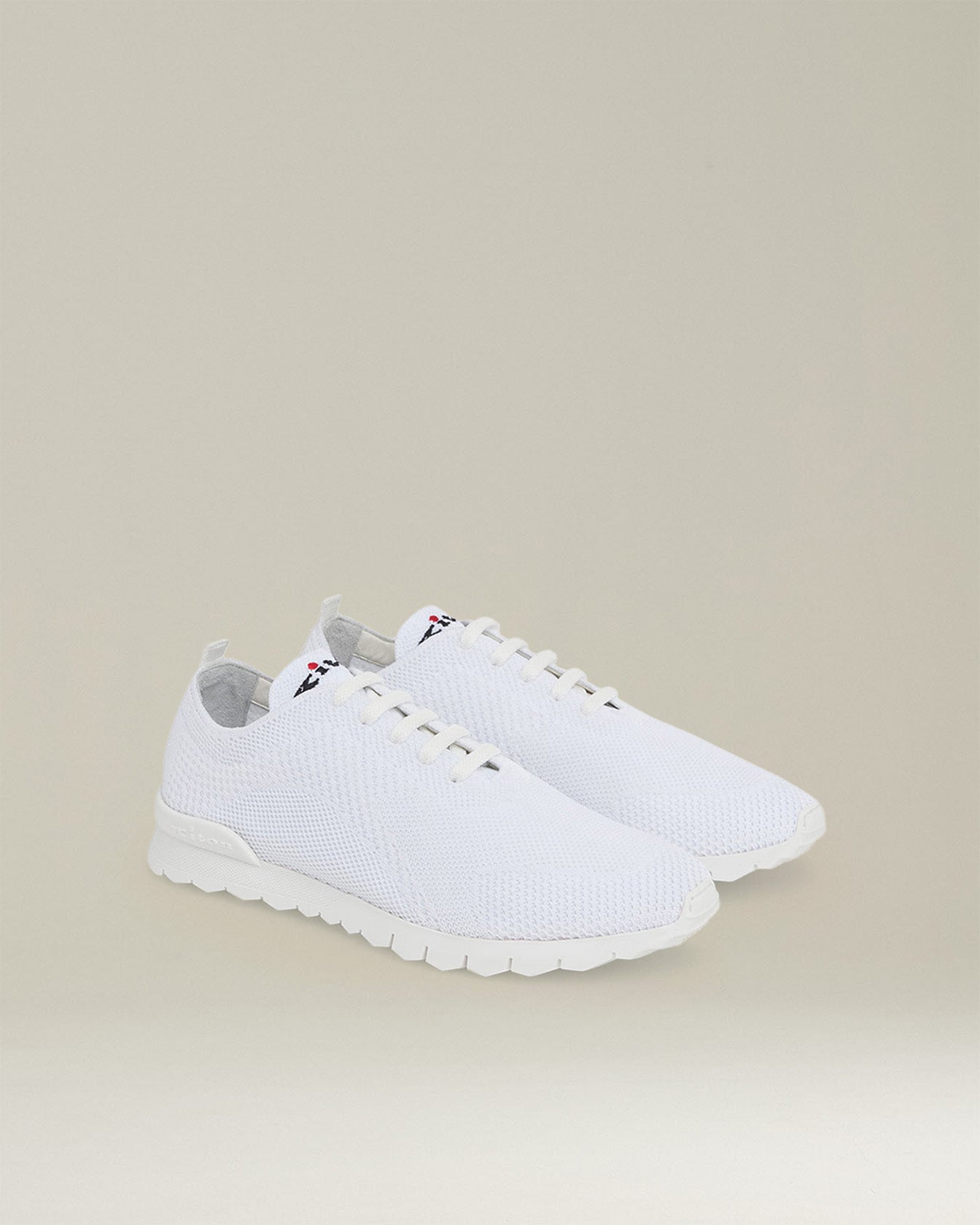 Kiton Shoes Fits Stretch-Knit Sneaker Weiß Gr. 42