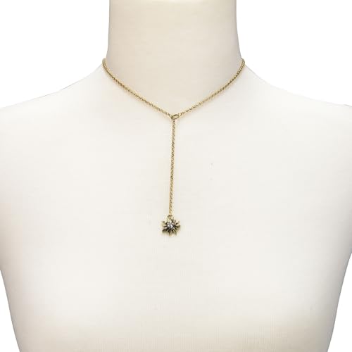 Alpenflüstern DAHEIM Y-Halskette DHK232 Strass-Edelweiß Dirndlkette
