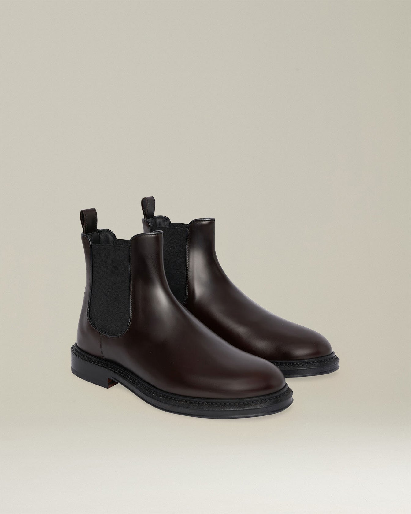 Kiton Chelsea Boots Kalbsleder Bordeaux 43