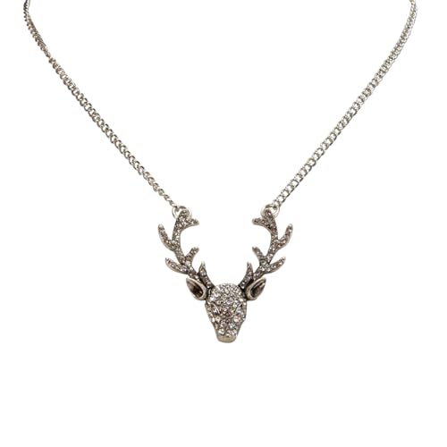Alpenflüstern DAHEIM Glitzer-Hirsch DHK331 Kette antik-silber