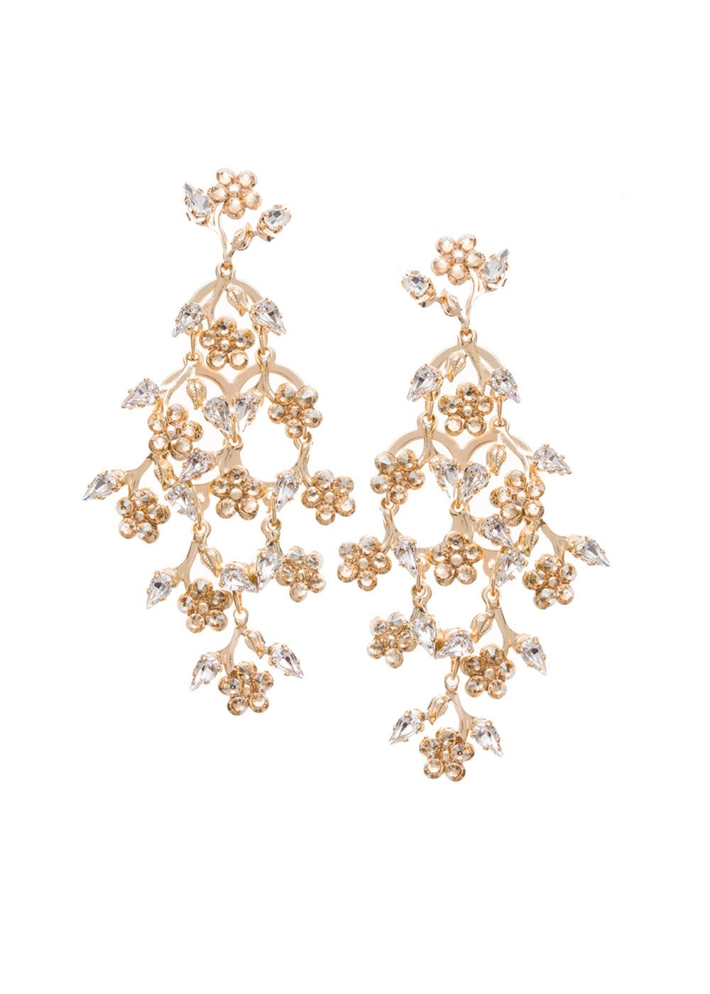 Elizabeth Bower Sakura Dew Ohrringe Tropfen Gold Kristall