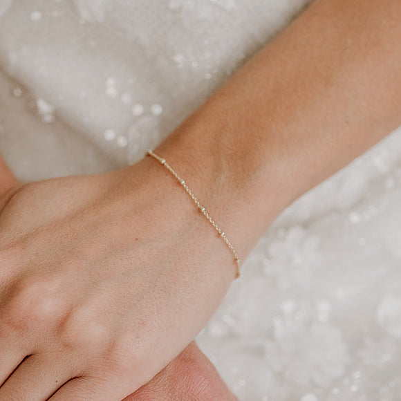 Perlenbräute Kaya Brautarmband Gold schlicht 17-20cm