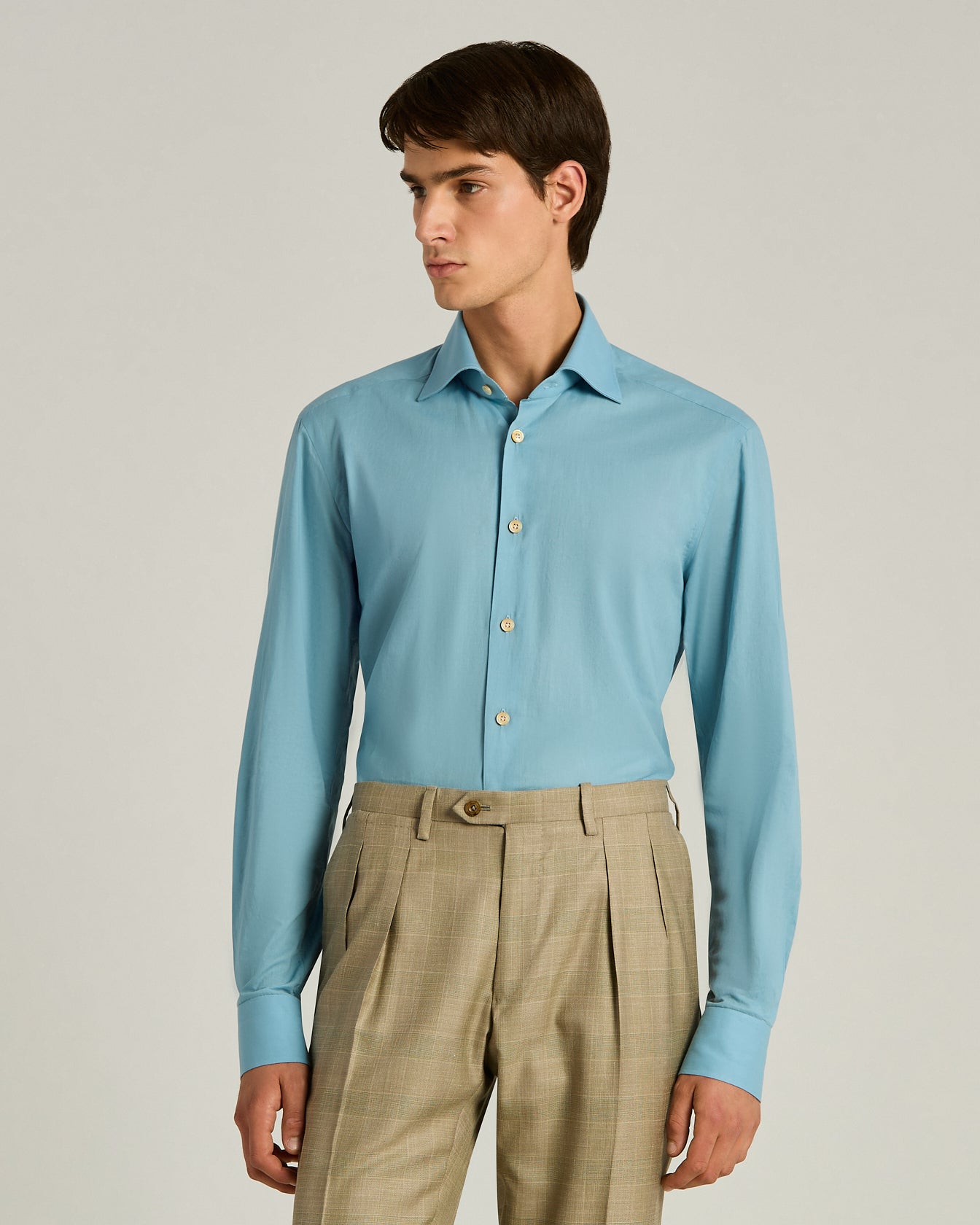 Kiton Shirts Cotton Shirt Sky Blue Hemd Hellblau Baumwolle