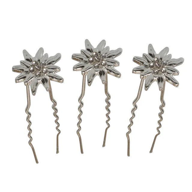 Alpenflüstern DAHEIM ADV099 Haarnadeln Edelweiss 3er-Set