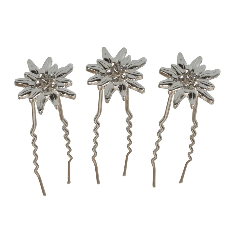 Alpenflüstern DAHEIM ADV099 Haarnadeln Edelweiss 3er-Set