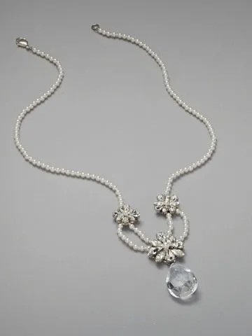 Elizabeth Bower Della Drop Braut Halskette Perle 43cm