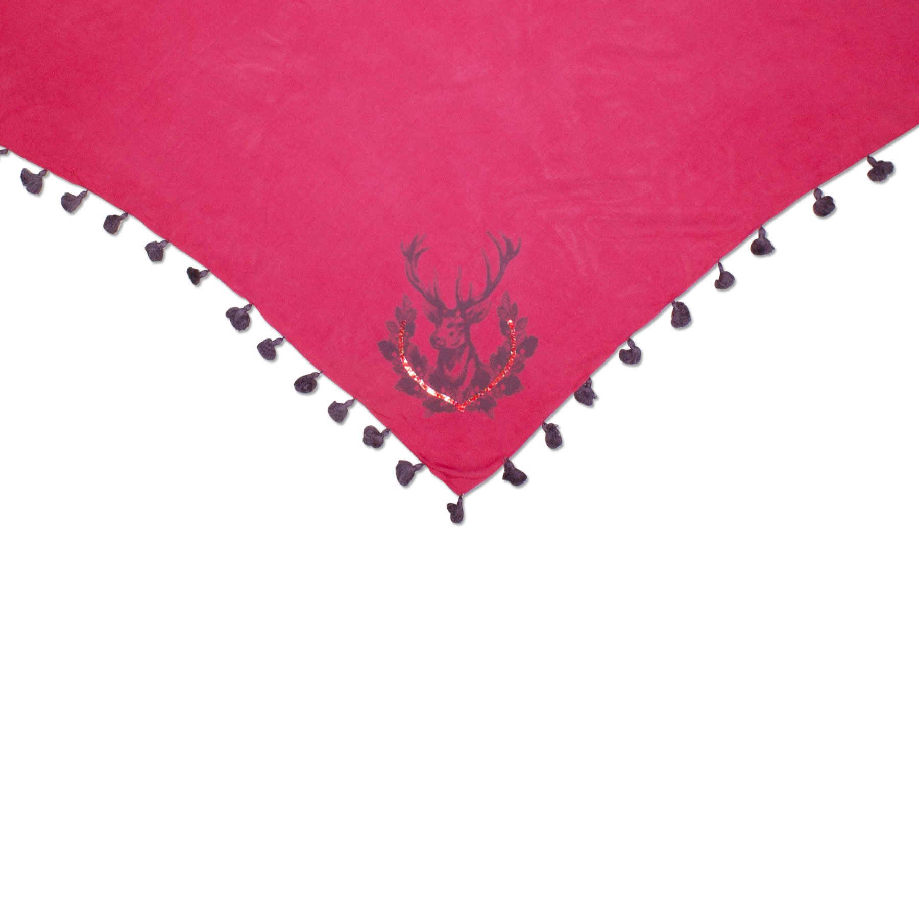 Alpenflüstern DAHEIM Dreieckstuch Hirsch pink-fuchsia