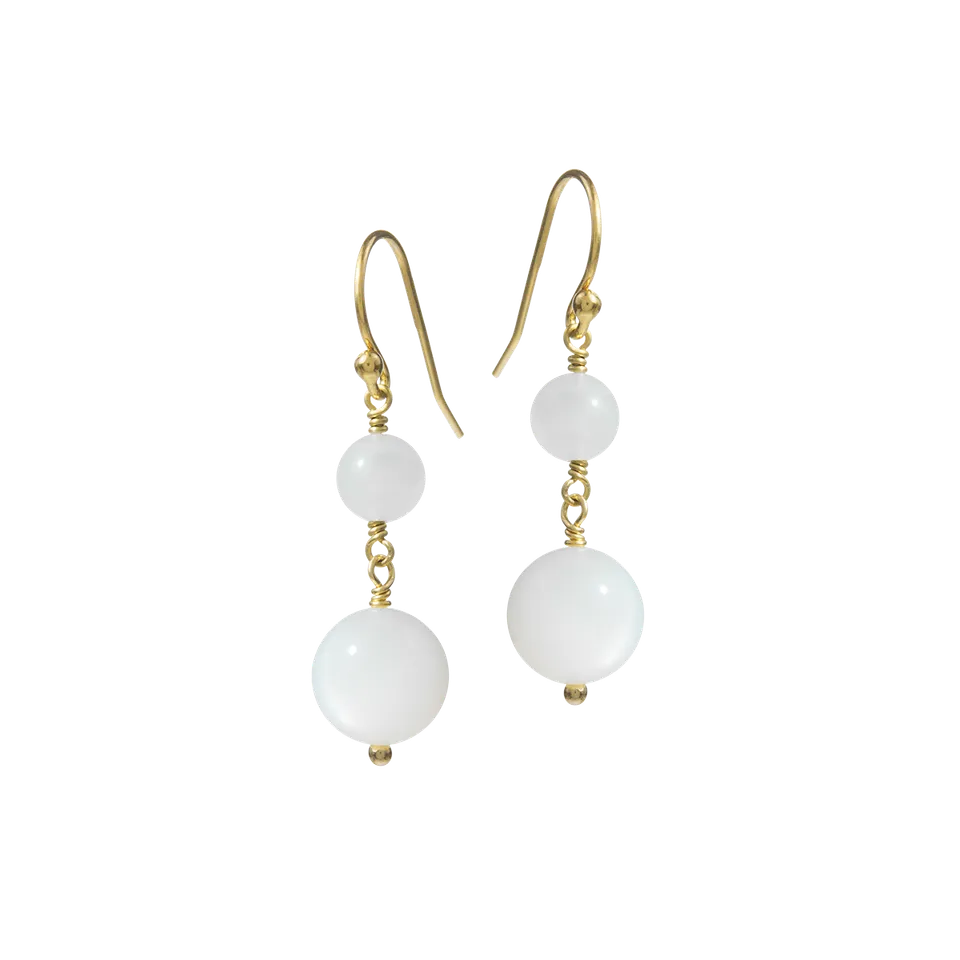 Juvelan Marieke Mondstein Ohrringe Braut Gold 2,5 cm
