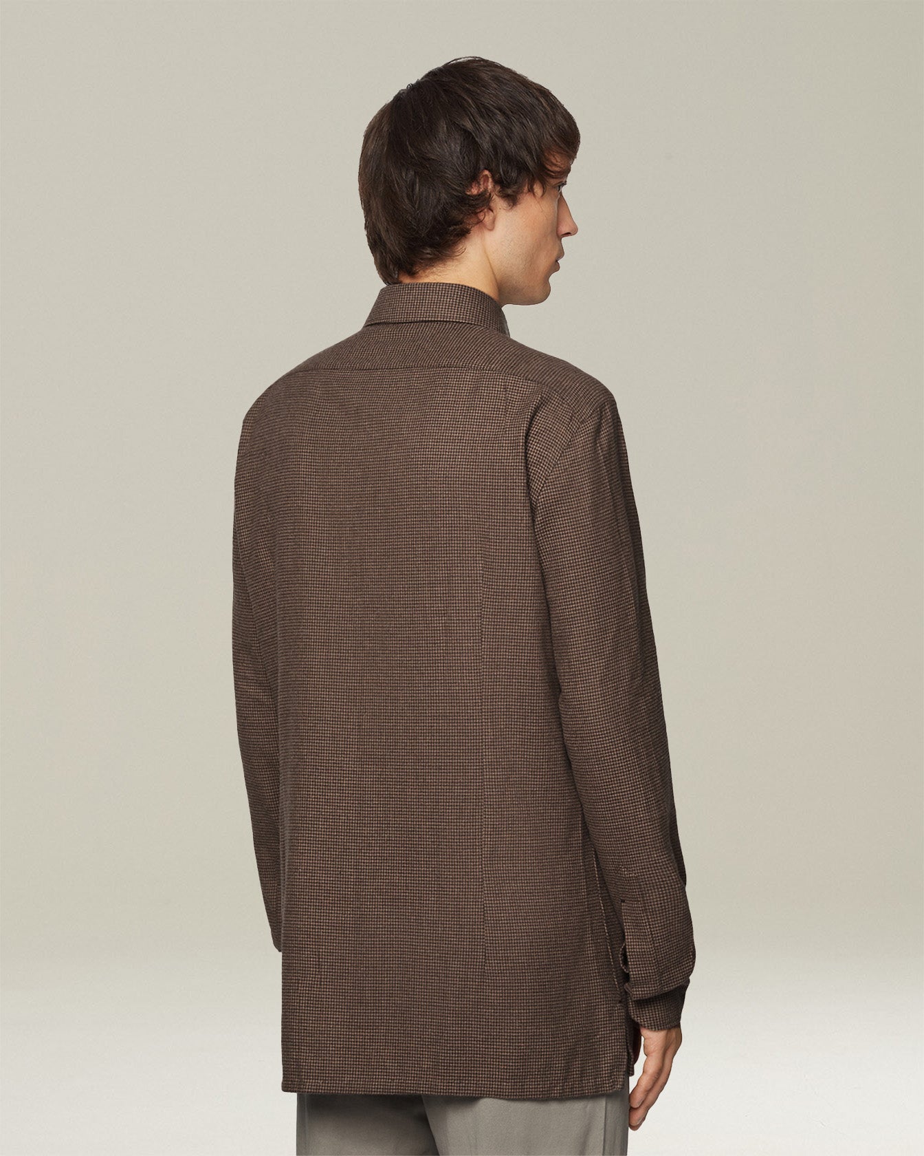 Kiton Nerano Flanellhemd Pepita Größe 40