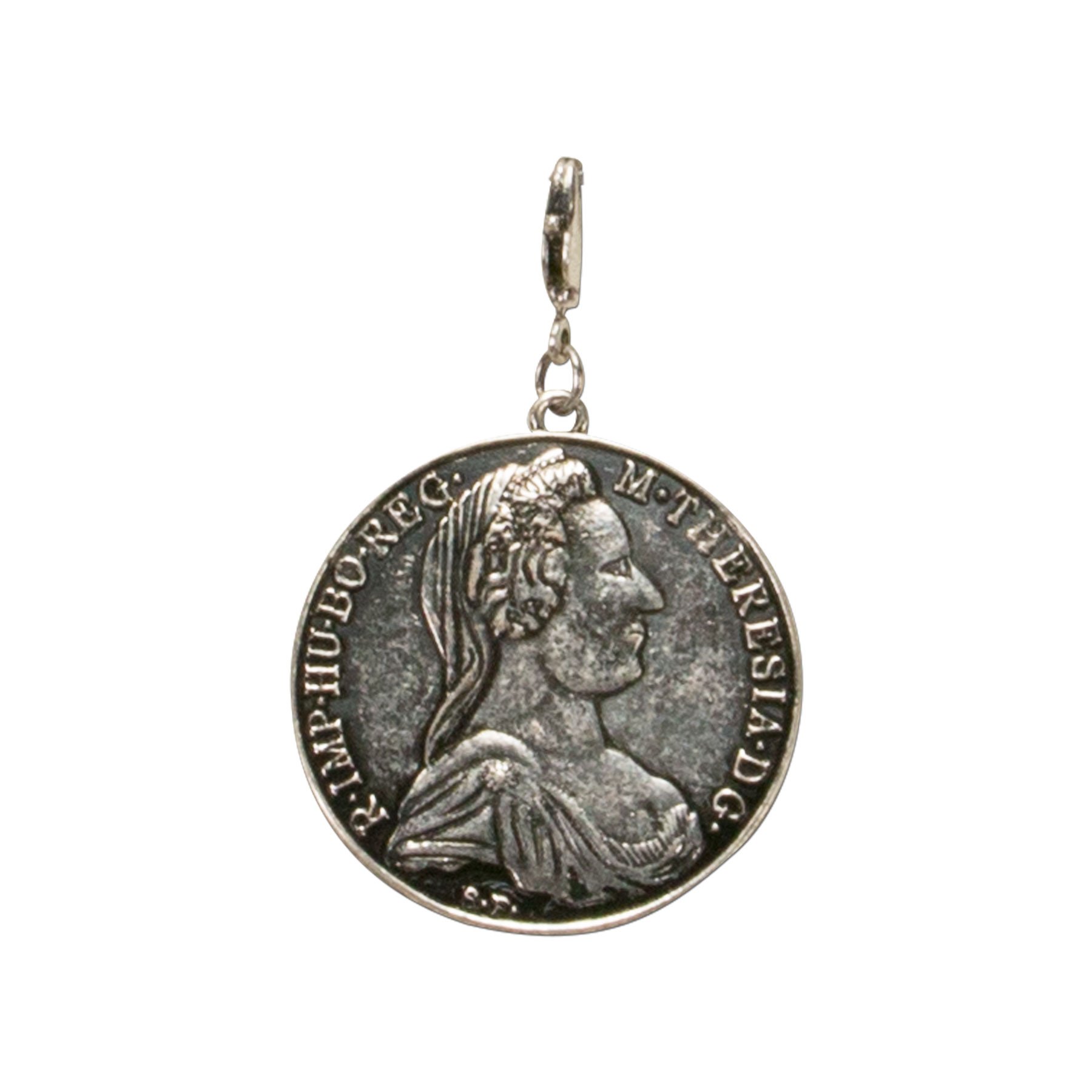 Alpenflüstern DAHEIM AAH103 Trachten-Anhänger Münze groß antik-silber