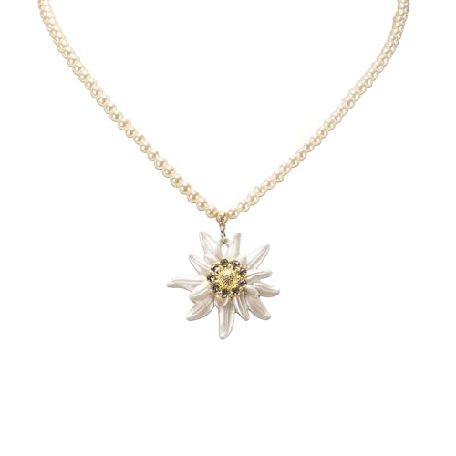 Alpenflüstern DAHEIM Perlenkette Greta Creme-Weiss Edelweiss