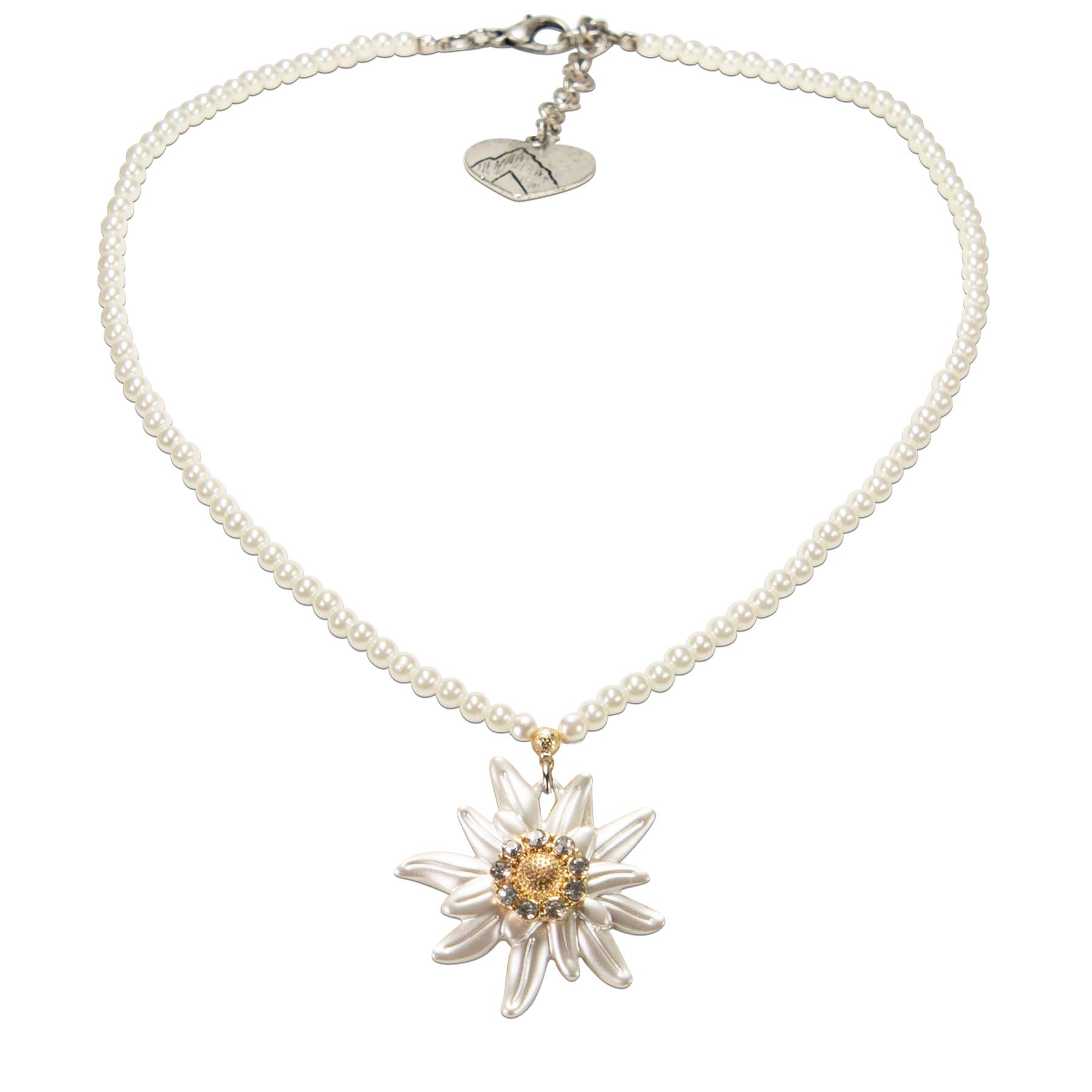 Alpenflüstern DAHEIM Perlenkette Greta Creme-Weiss Edelweiss