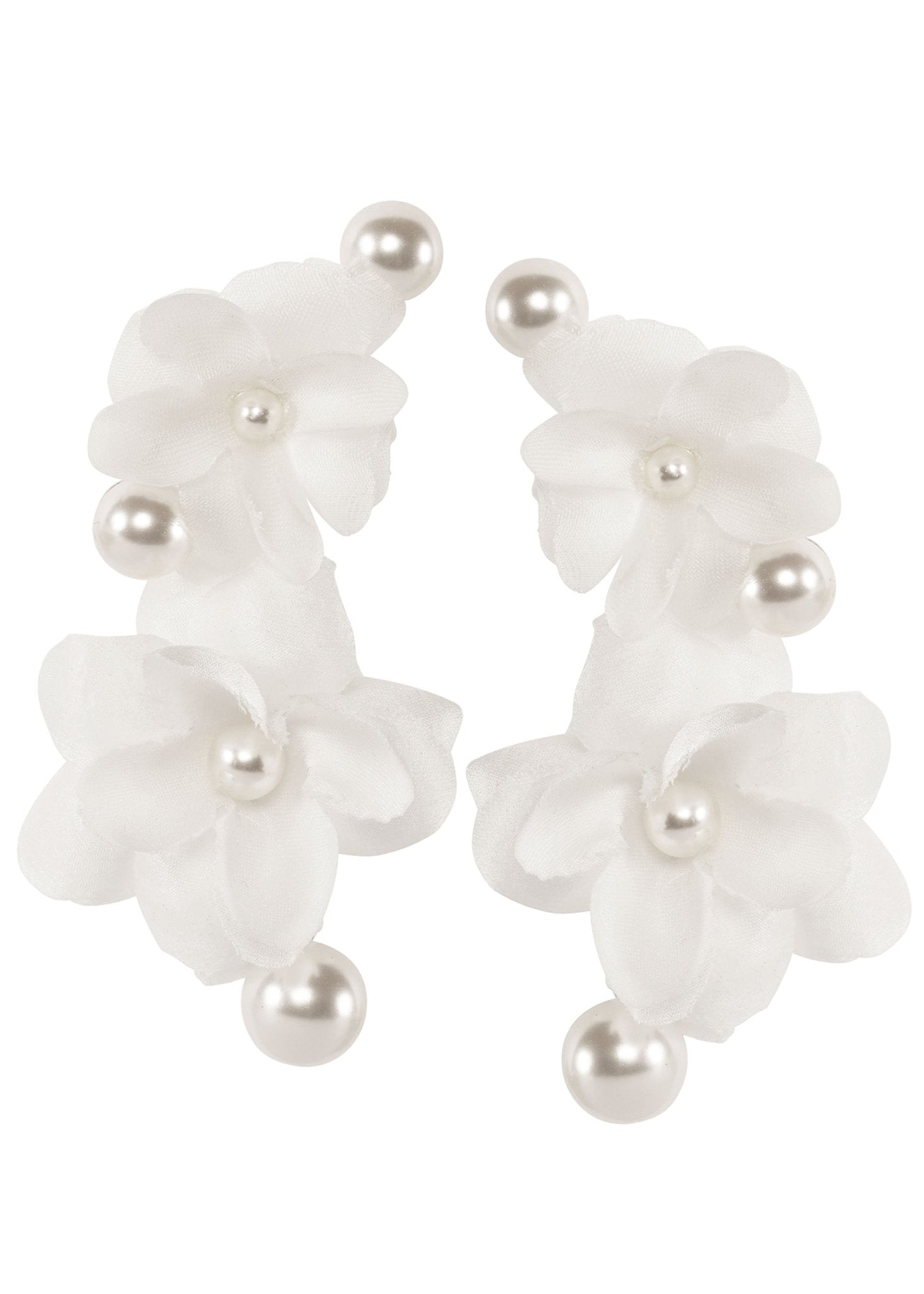 Elizabeth Bower Organna Pearl Braut Ohrringe Rhodium Ivory