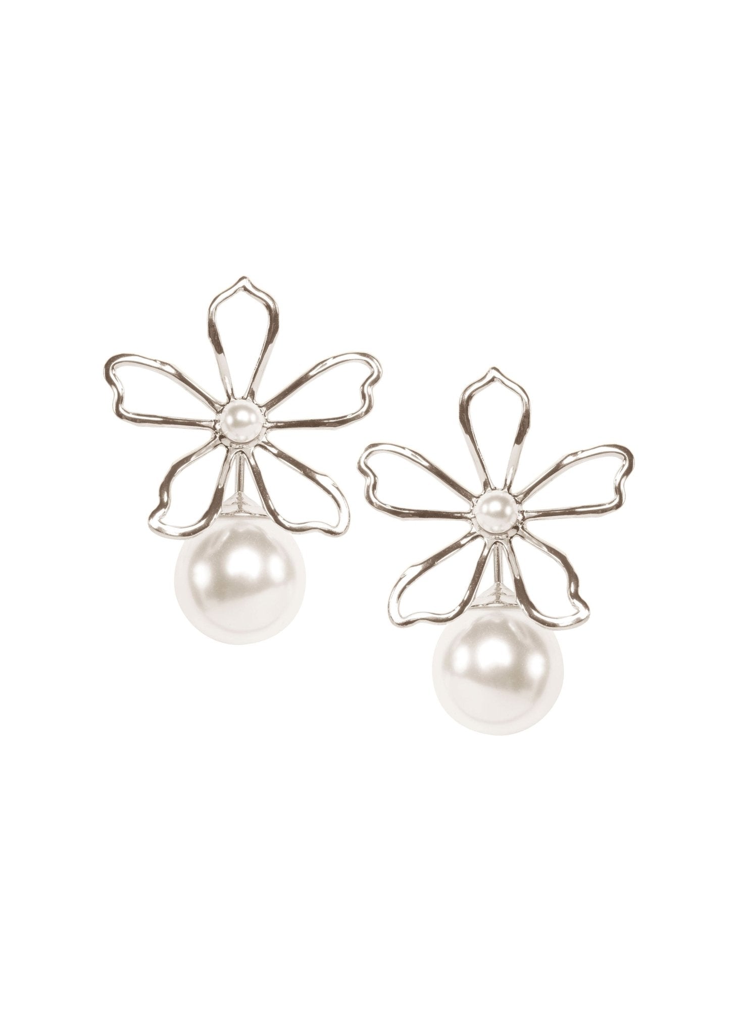 Elizabeth Bower Gilda Duet Ohrstecker Silber Perle Blume